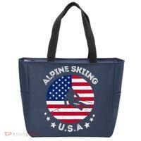 US Alpine Skiing Team Retro Support USA Downhill Skiing Team Tote Bag thumb 0