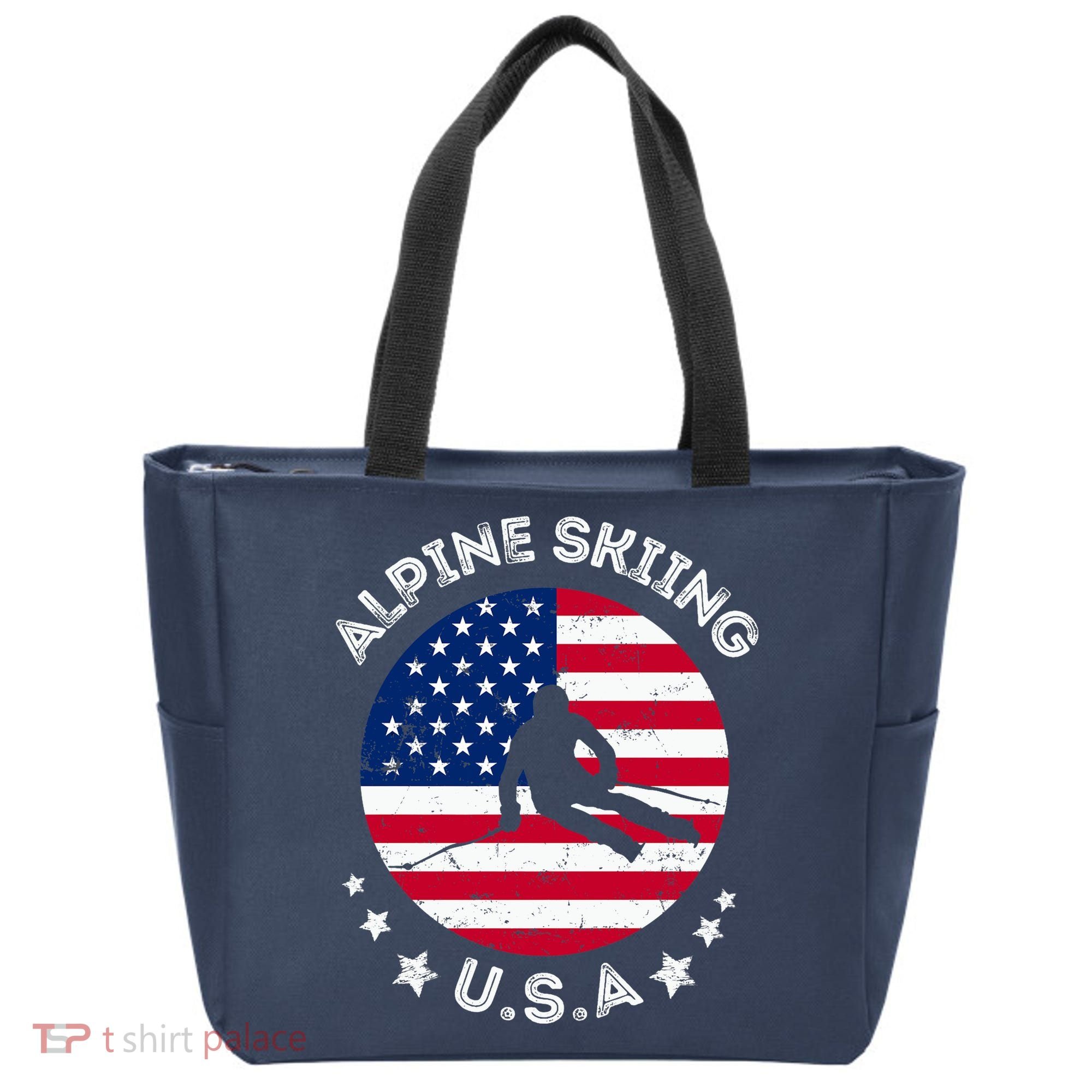 US Alpine Skiing Team Retro Support USA Downhill Skiing Team Tote Bag