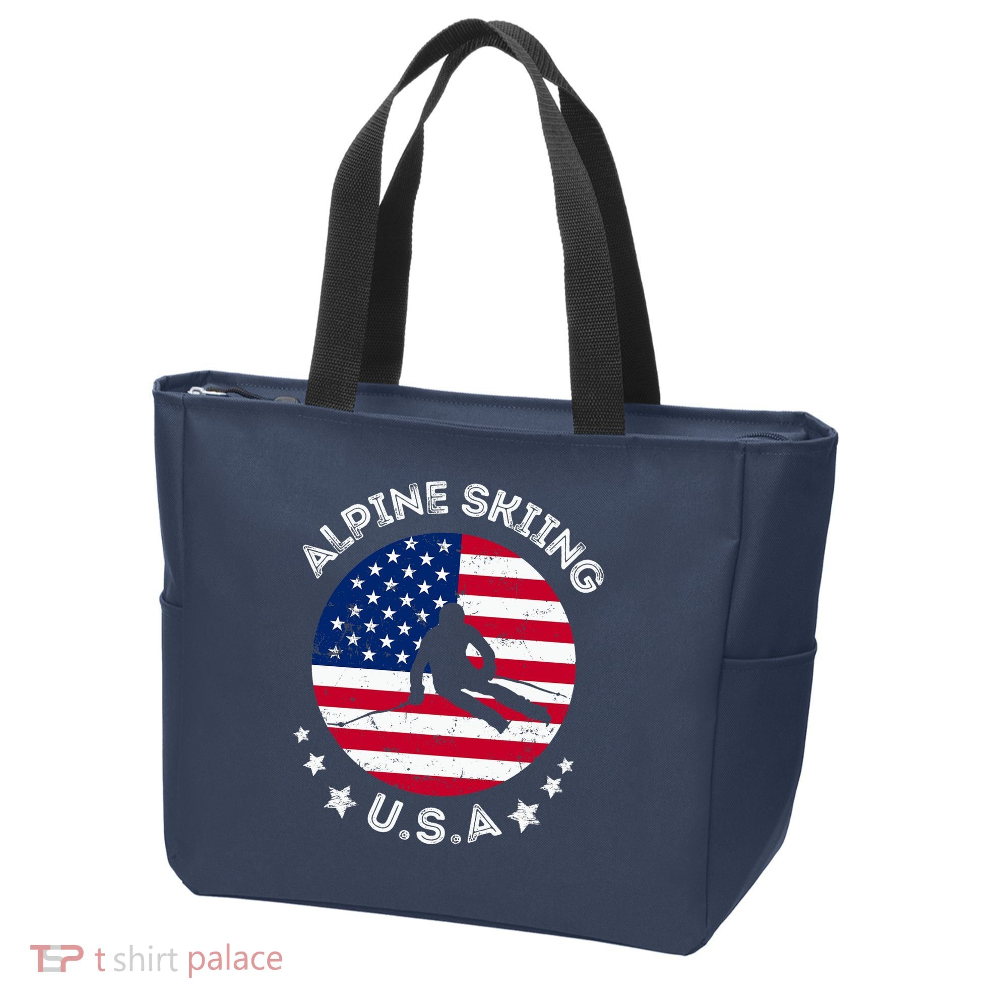US Alpine Skiing Team Retro Support USA Downhill Skiing Team Tote Bag