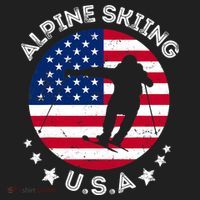USA Alpine Skiing Team Retro Support USA Downhill Skiing Tumbler thumb 3