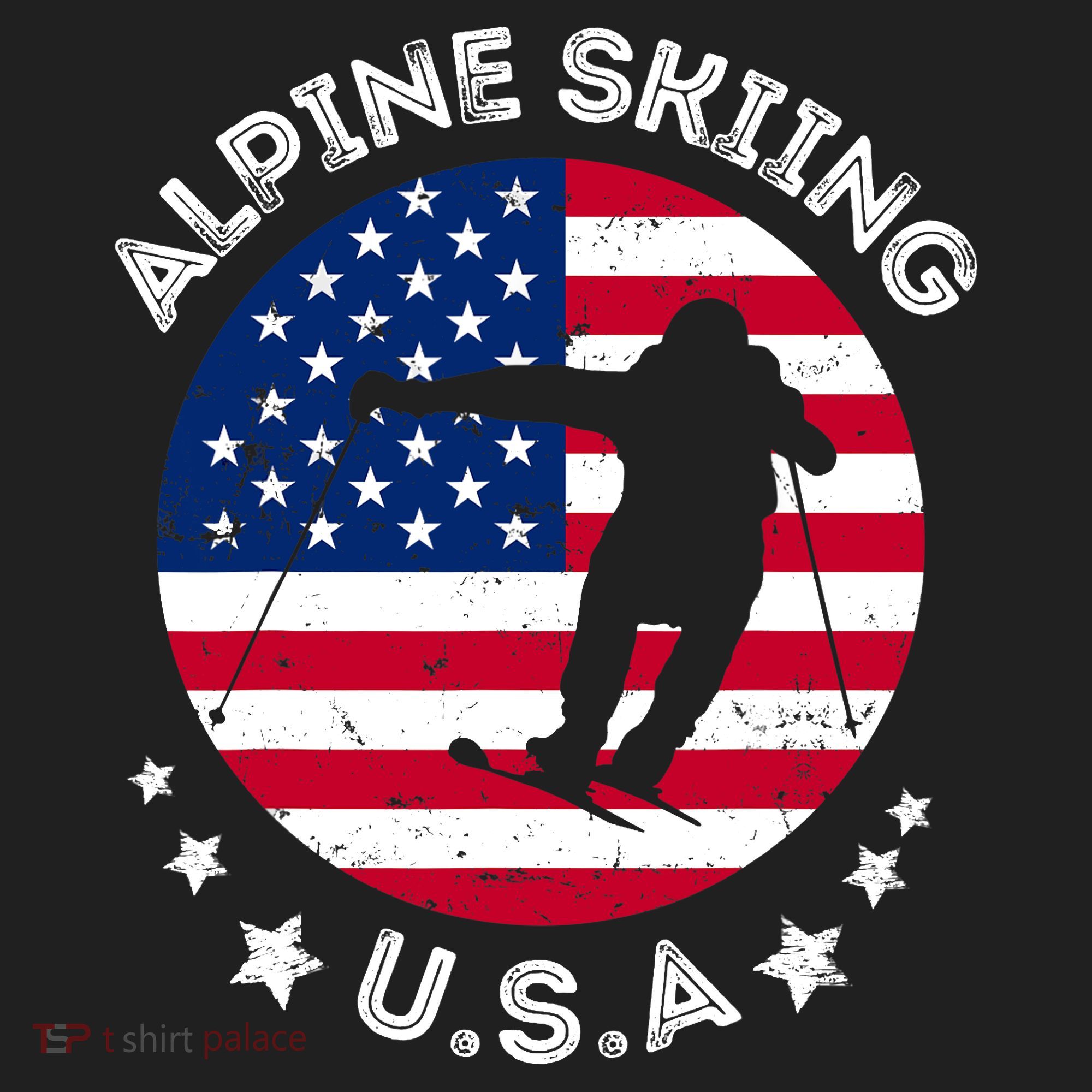 USA Alpine Skiing Team Retro Support USA Downhill Skiing Tumbler