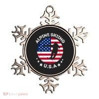 USA Alpine Skiing Team Retro Support USA Downhill Skiing Ornament thumb 0