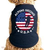 USA Alpine Skiing Team Retro Support USA Downhill Skiing Doggie Tank thumb 0