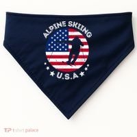USA Alpine Skiing Team Retro Support USA Downhill Skiing USA-Made Doggie Bandana thumb 0