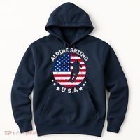USA Alpine Skiing Team Retro Support USA Downhill Skiing Hoodie thumb 0