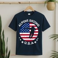 USA Alpine Skiing Team Retro Support USA Downhill Skiing T-Shirt thumb 2