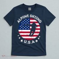 USA Alpine Skiing Team Retro Support USA Downhill Skiing T-Shirt thumb 5