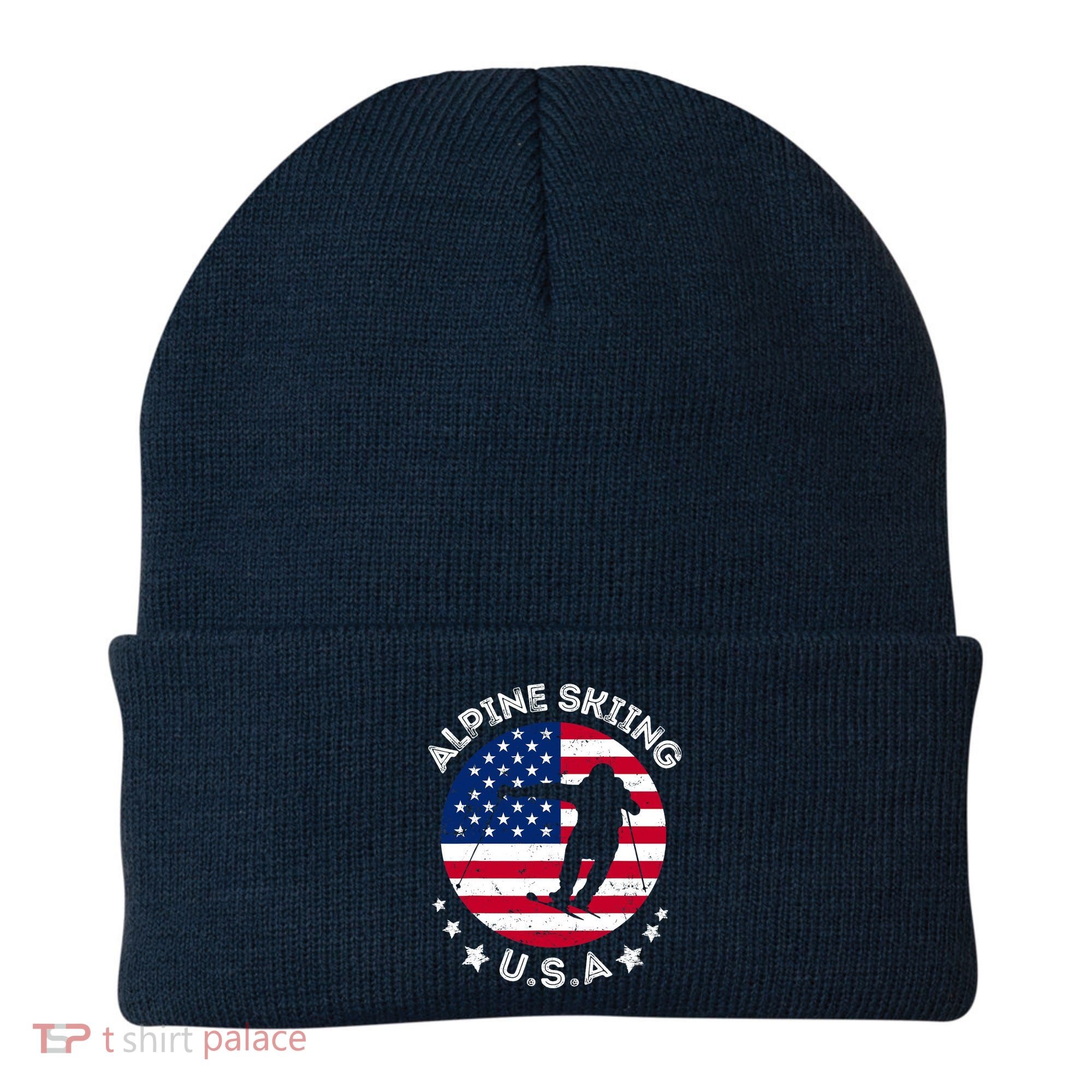 USA Alpine Skiing Team Retro Support USA Downhill Skiing Beanie