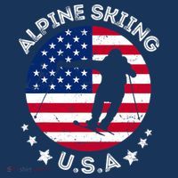 USA Alpine Skiing Team Retro Support USA Downhill Skiing Coaster thumb 2