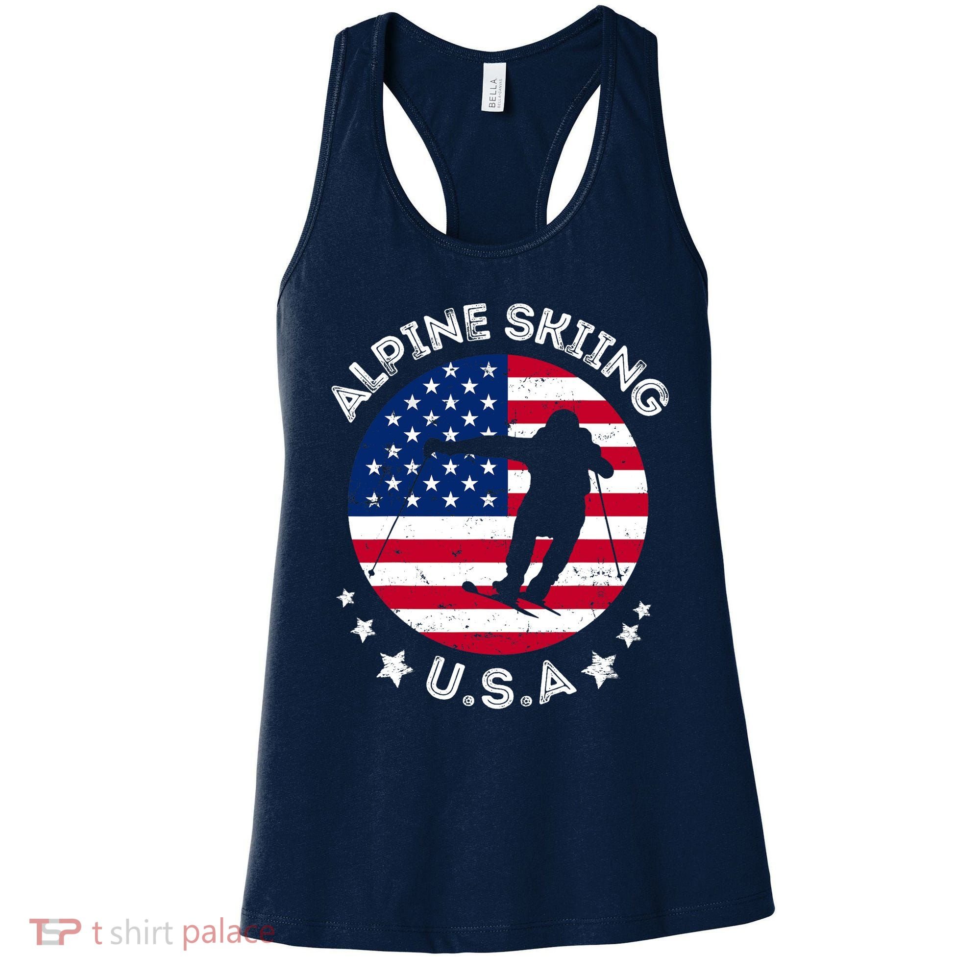 USA Alpine Skiing Team Retro Support USA Downhill Skiing Women's Tank Top