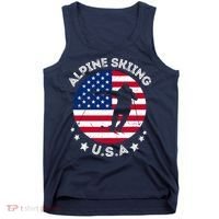 USA Alpine Skiing Team Retro Support USA Downhill Skiing Tank Top thumb 0