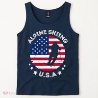 USA Alpine Skiing Team Retro Support USA Downhill Skiing Tank Top thumb 2