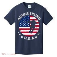 USA Alpine Skiing Team Retro Support USA Downhill Skiing Kids T-Shirt thumb 0