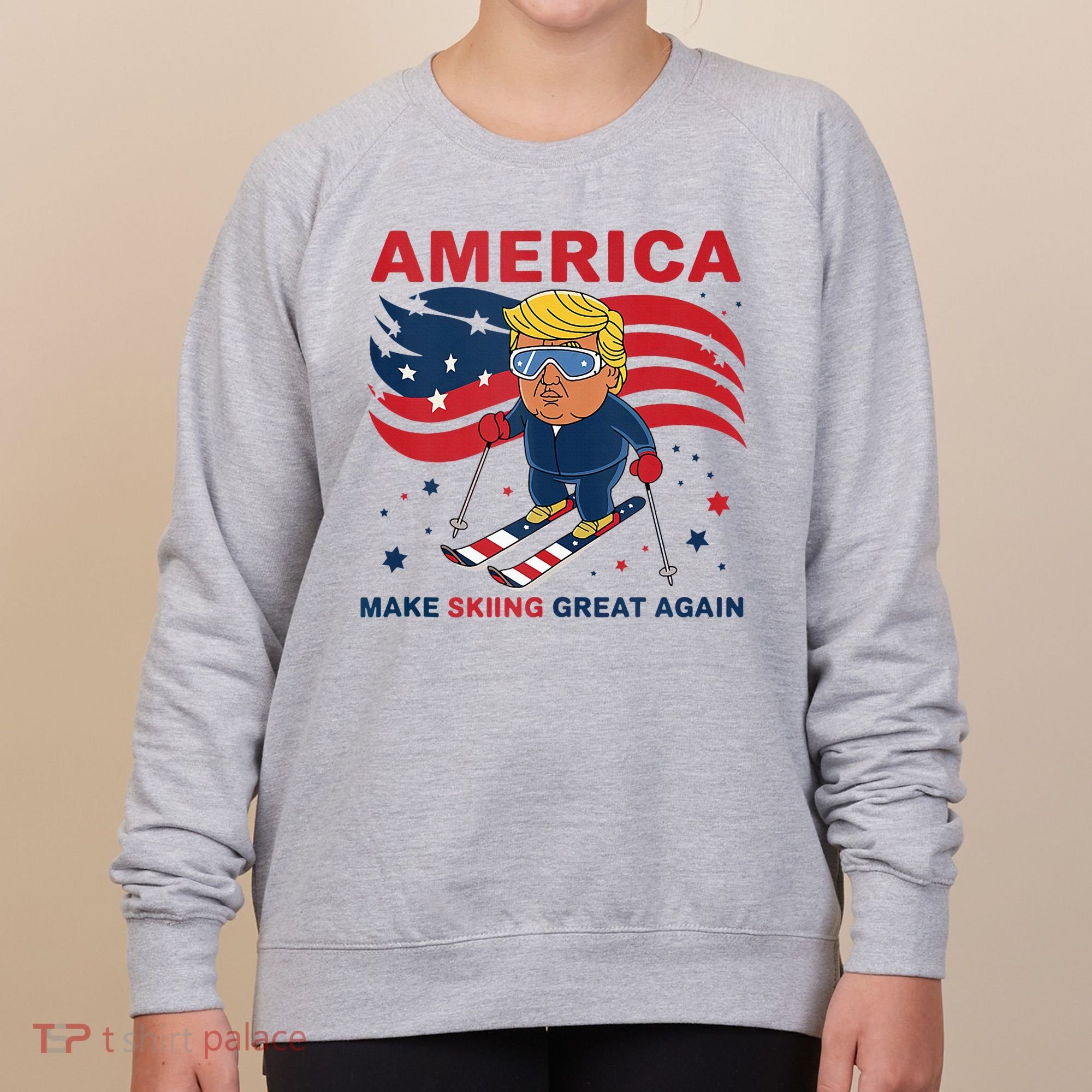 Usa Apres Ski Make Skiing Great Again Donald Trump Women's Sweatshirt