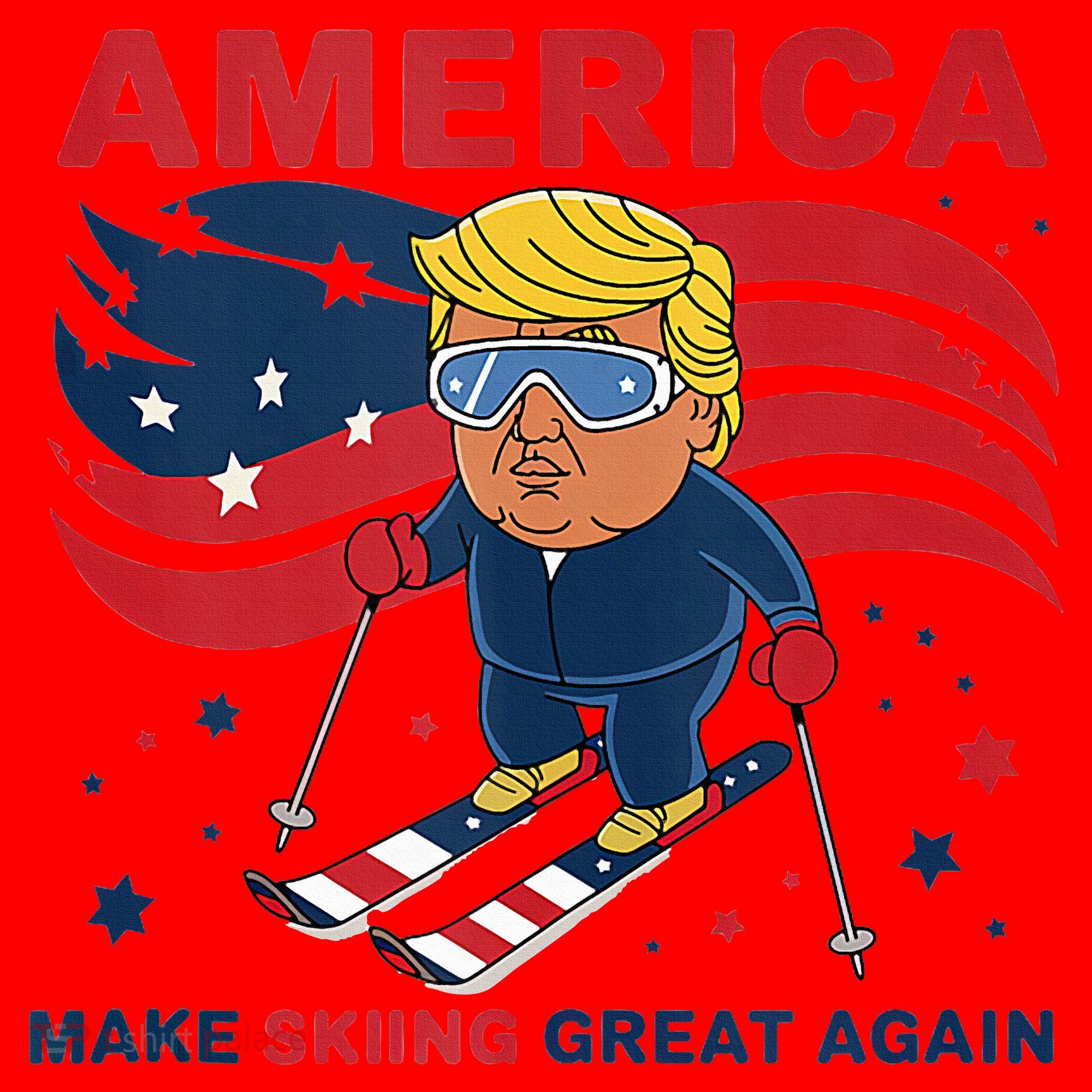 Usa Apres Ski Make Skiing Great Again Donald Trump Santa Hat