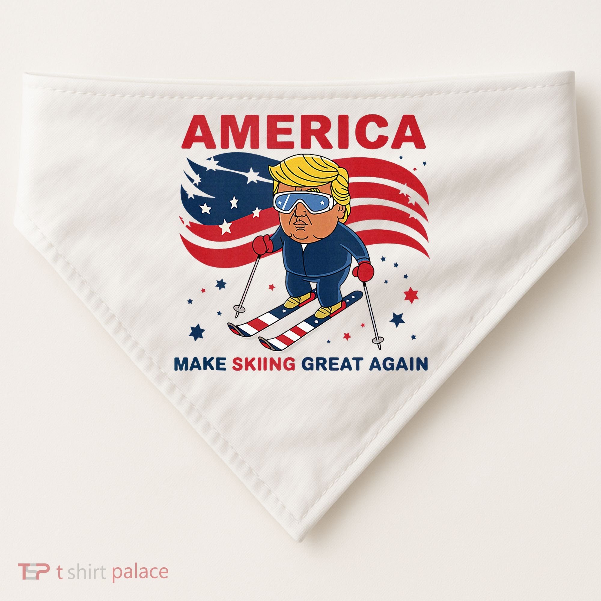 Usa Apres Ski Make Skiing Great Again Donald Trump USA-Made Doggie Bandana