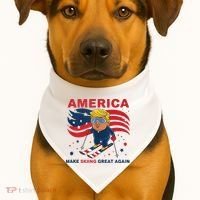 Usa Apres Ski Make Skiing Great Again Donald Trump USA-Made Doggie Bandana thumb 1