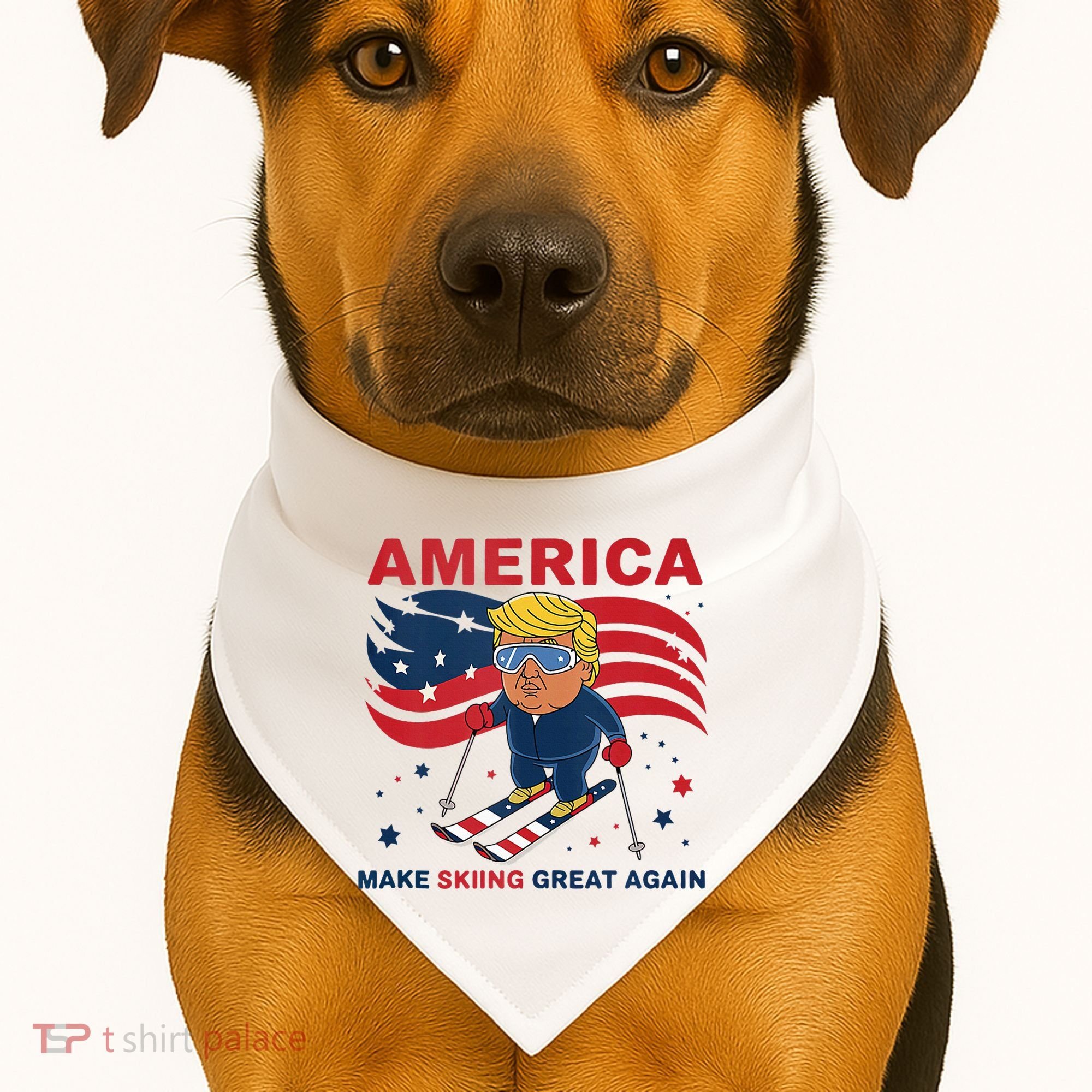 Usa Apres Ski Make Skiing Great Again Donald Trump USA-Made Doggie Bandana