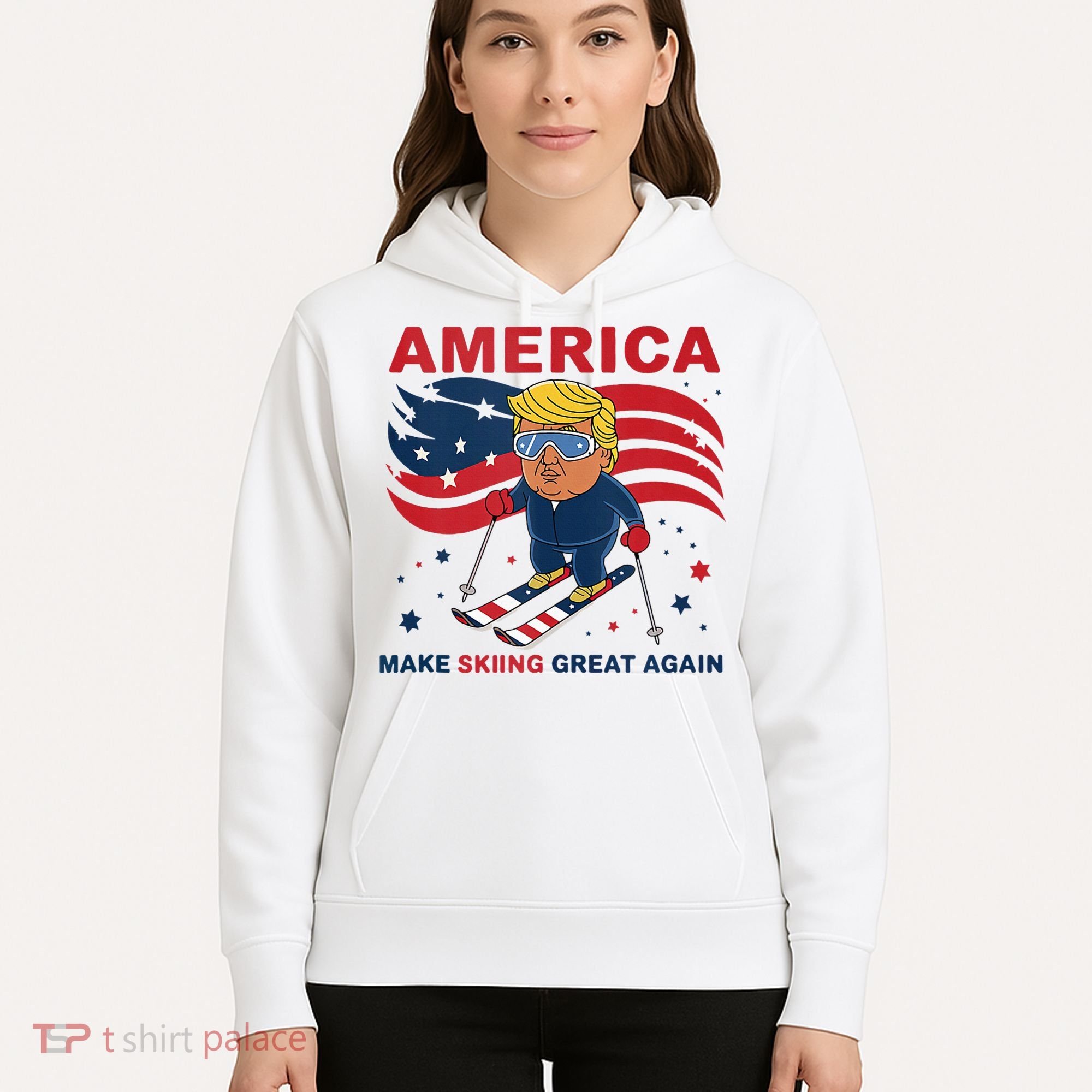 Usa Apres Ski Make Skiing Great Again Donald Trump Hoodie