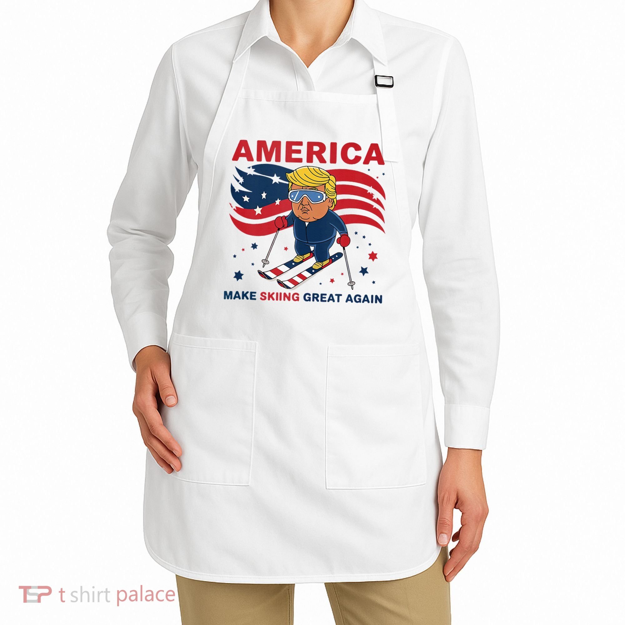 Usa Apres Ski Make Skiing Great Again Donald Trump Apron