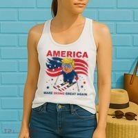 Usa Apres Ski Make Skiing Great Again Donald Trump Women's Tank Top thumb 2