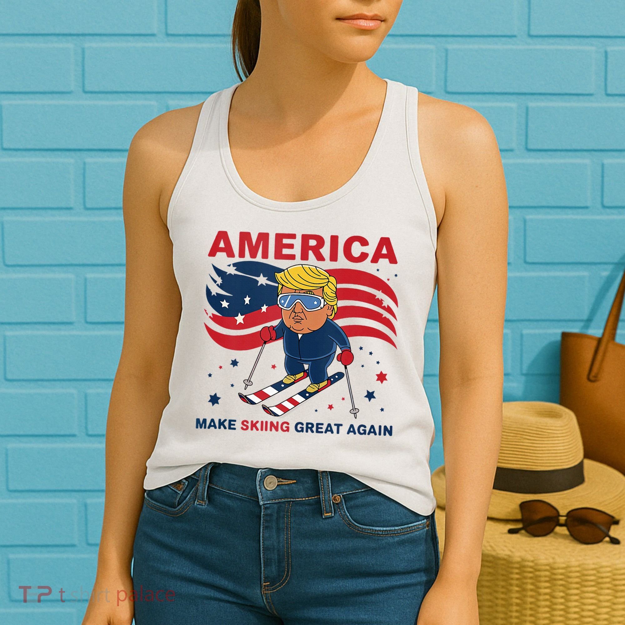 Usa Apres Ski Make Skiing Great Again Donald Trump Women's Tank Top