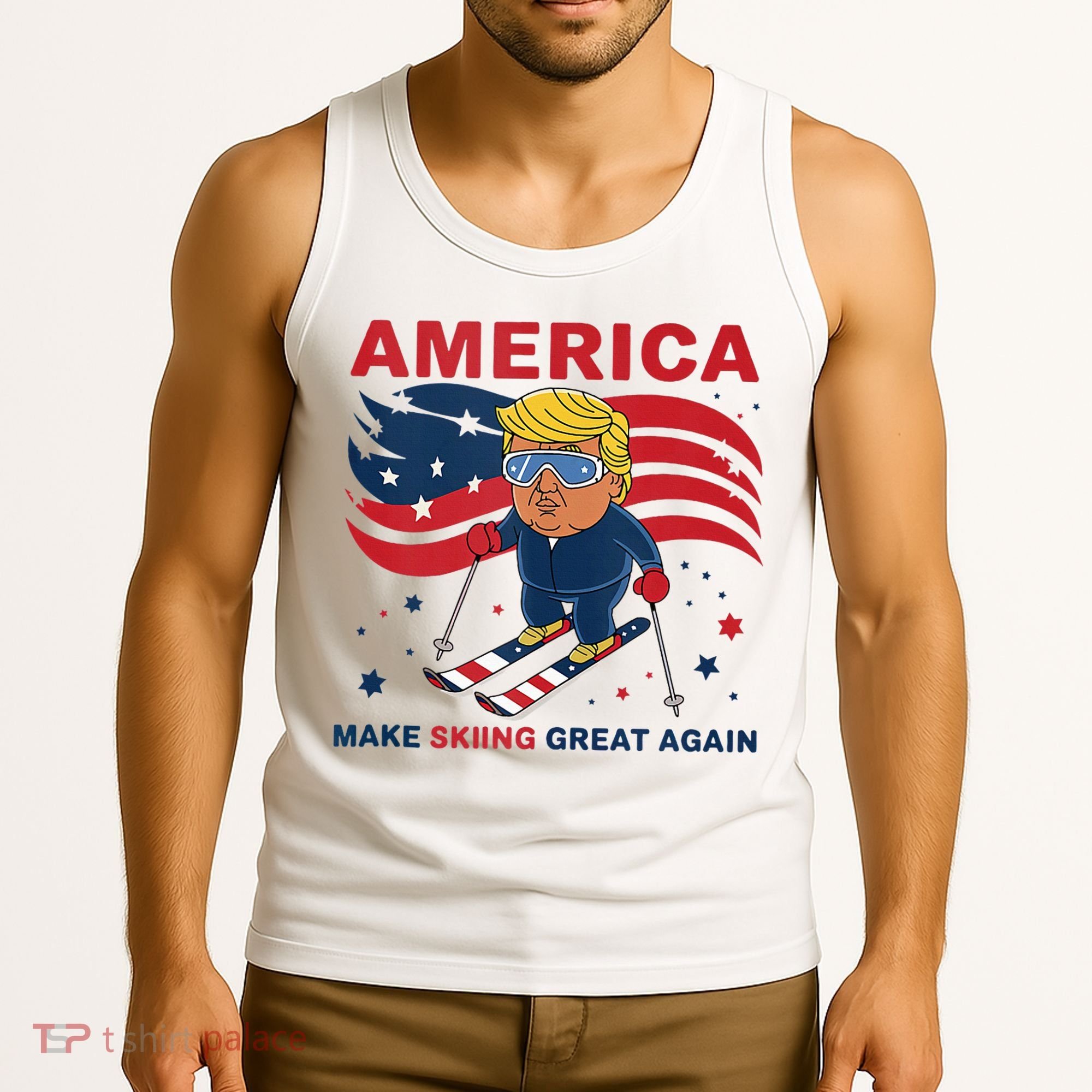 Usa Apres Ski Make Skiing Great Again Donald Trump Tank Top