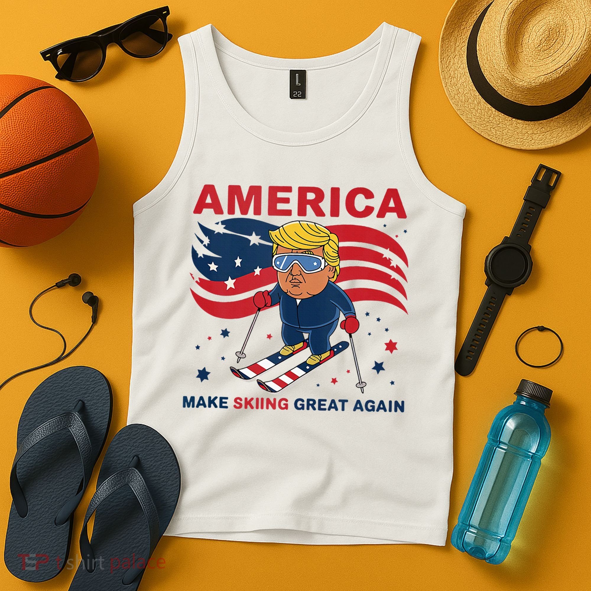 Usa Apres Ski Make Skiing Great Again Donald Trump Tank Top