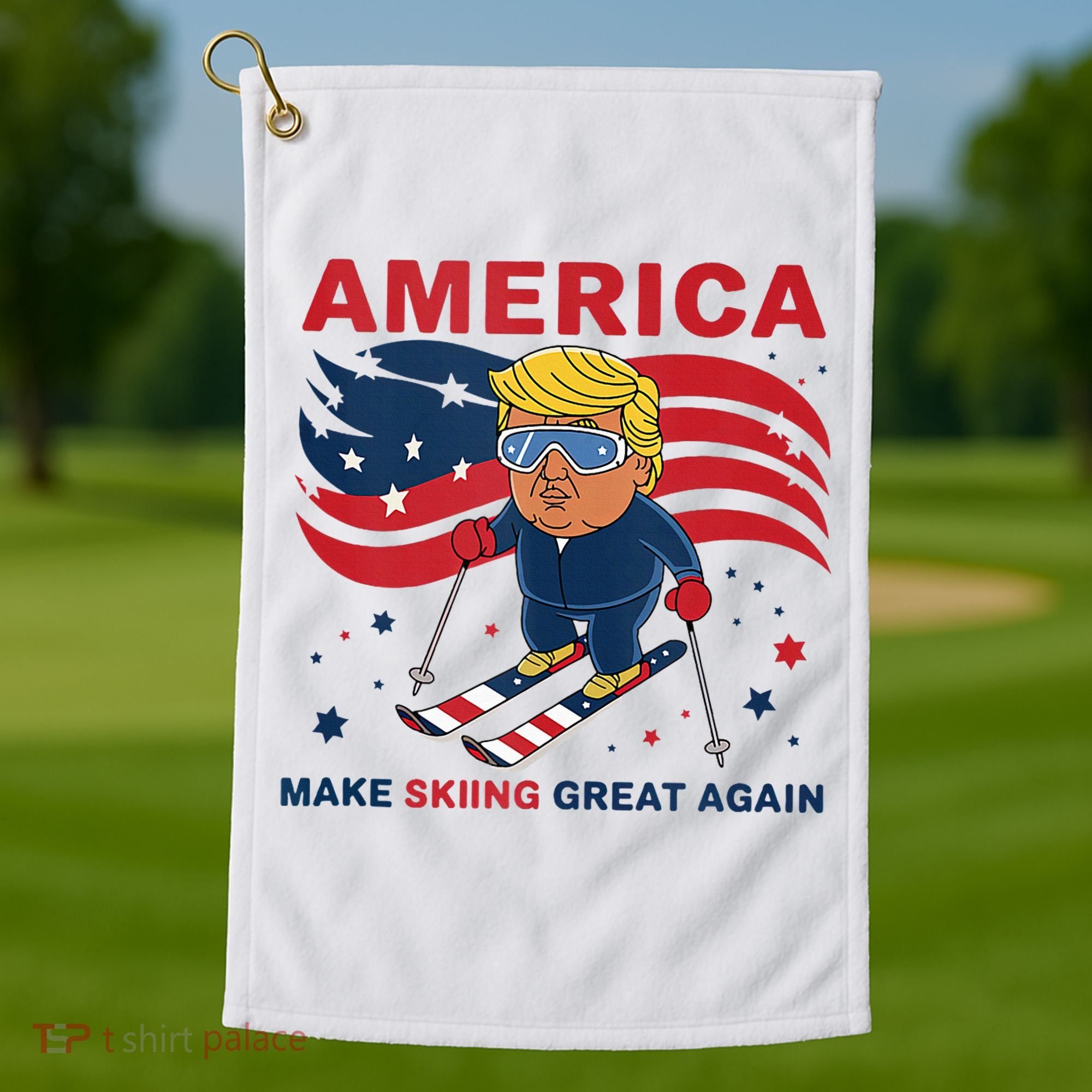 Usa Apres Ski Make Skiing Great Again Donald Trump Golf Towel