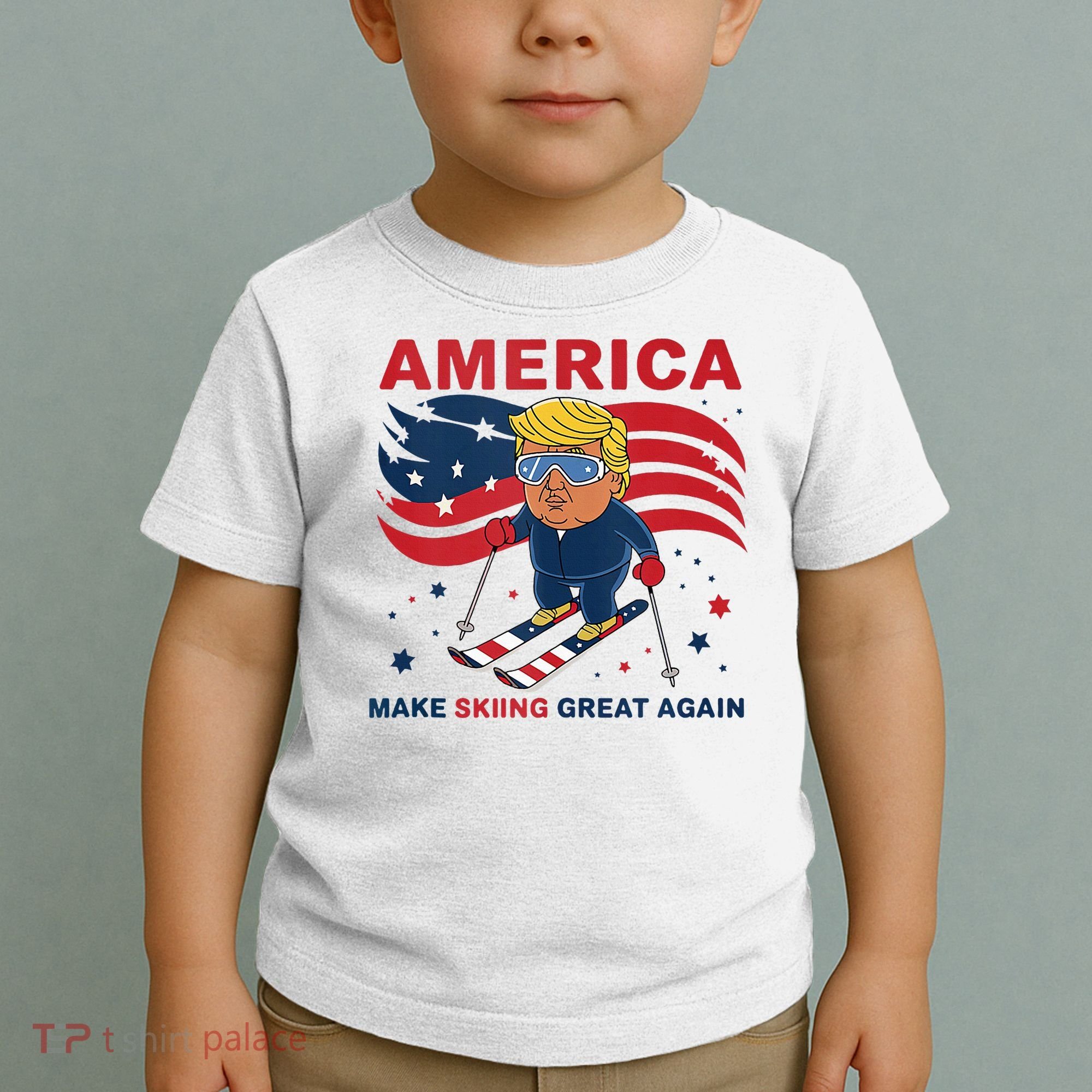 Usa Apres Ski Make Skiing Great Again Donald Trump Toddler T-Shirt