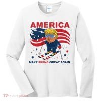 Usa Apres Ski Make Skiing Great Again Donald Trump Women's Long Sleeve Shirt thumb 0