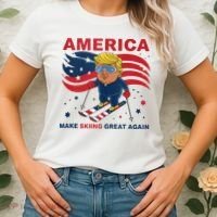 Usa Apres Ski Make Skiing Great Again Donald Trump Women's T-Shirt thumb 2