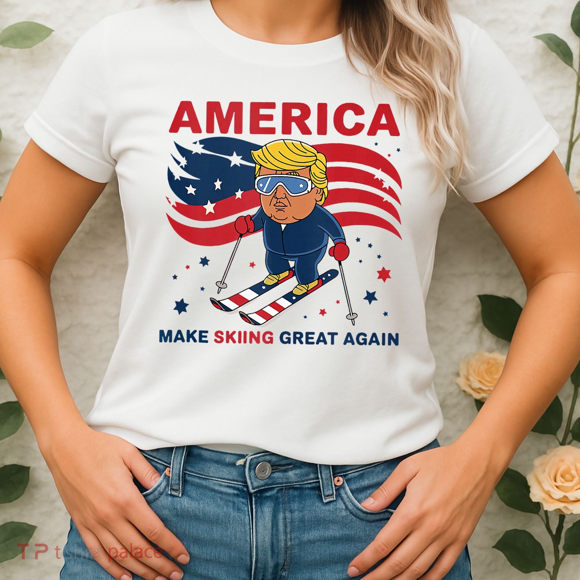 Usa Apres Ski Make Skiing Great Again Donald Trump Women's T-Shirt