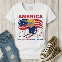 Usa Apres Ski Make Skiing Great Again Donald Trump Women's T-Shirt thumb 3