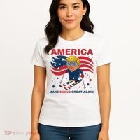 Usa Apres Ski Make Skiing Great Again Donald Trump Women's T-Shirt thumb 4