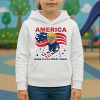 Usa Apres Ski Make Skiing Great Again Donald Trump Kids Hoodie thumb 3