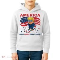 Usa Apres Ski Make Skiing Great Again Donald Trump Kids Hoodie thumb 4