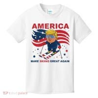 Usa Apres Ski Make Skiing Great Again Donald Trump Kids T-Shirt thumb 0