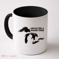 Unsalted And Shark Free Great Lakes Mi Michiganian Pride Gift Coffee Mug thumb 0