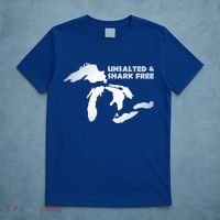 Unsalted And Shark Free Great Lakes Mi Michiganian Pride Gift T-Shirt thumb 5