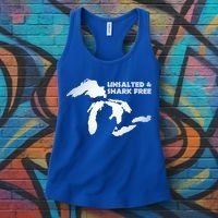 Unsalted And Shark Free Great Lakes Mi Michiganian Pride Gift Women's Tank Top thumb 3