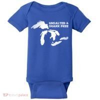 Unsalted And Shark Free Great Lakes Mi Michiganian Pride Gift Baby Bodysuit thumb 0