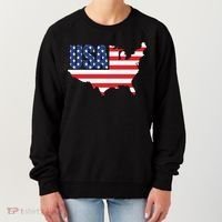 USA American US Flag Map Patriotic Women's Sweatshirt thumb 0