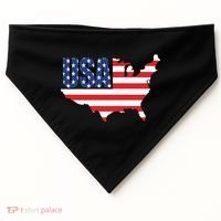 USA American US Flag Map Patriotic USA-Made Doggie Bandana thumb 0