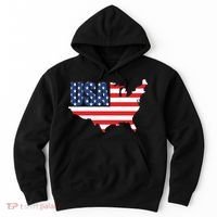 USA American US Flag Map Patriotic Hoodie thumb 0