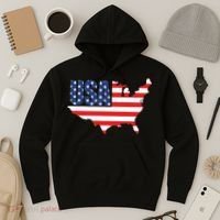 USA American US Flag Map Patriotic Hoodie thumb 3