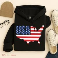 USA American US Flag Map Patriotic Hoodie thumb 4