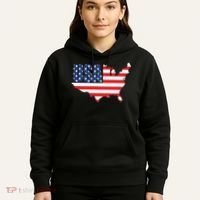 USA American US Flag Map Patriotic Hoodie thumb 5
