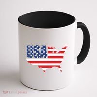 USA American US Flag Map Patriotic Coffee Mug thumb 1