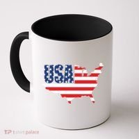 USA American US Flag Map Patriotic Coffee Mug thumb 0